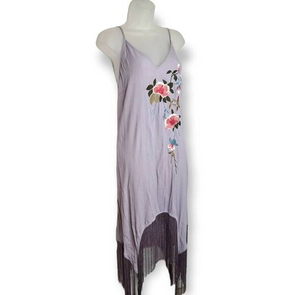Mustard Seed Boho Floral Embroidered Dress with Fringe size M NWT - Picture 6 of 12